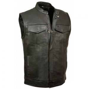Men Motorbike Leather Vest