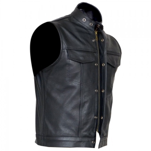 Men Motorbike Leather Vest