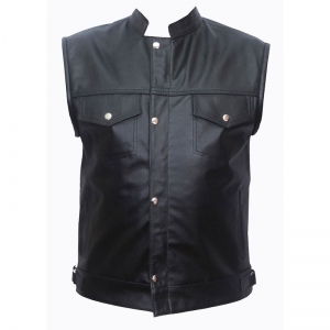 Men Motorbike Leather Vest