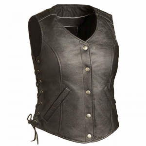 Women Motorbike Leather Vest