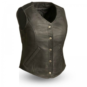 Women Motorbike Leather Vest