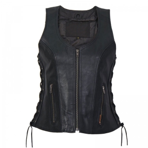 Women Motorbike Leather Vest