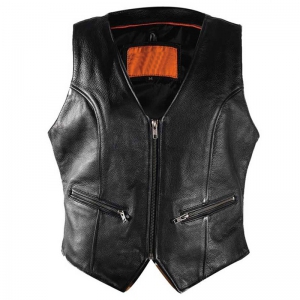 Women Motorbike Leather Vest