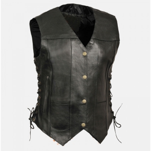Women Motorbike Leather Vest
