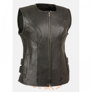 Women Motorbike Leather Vest